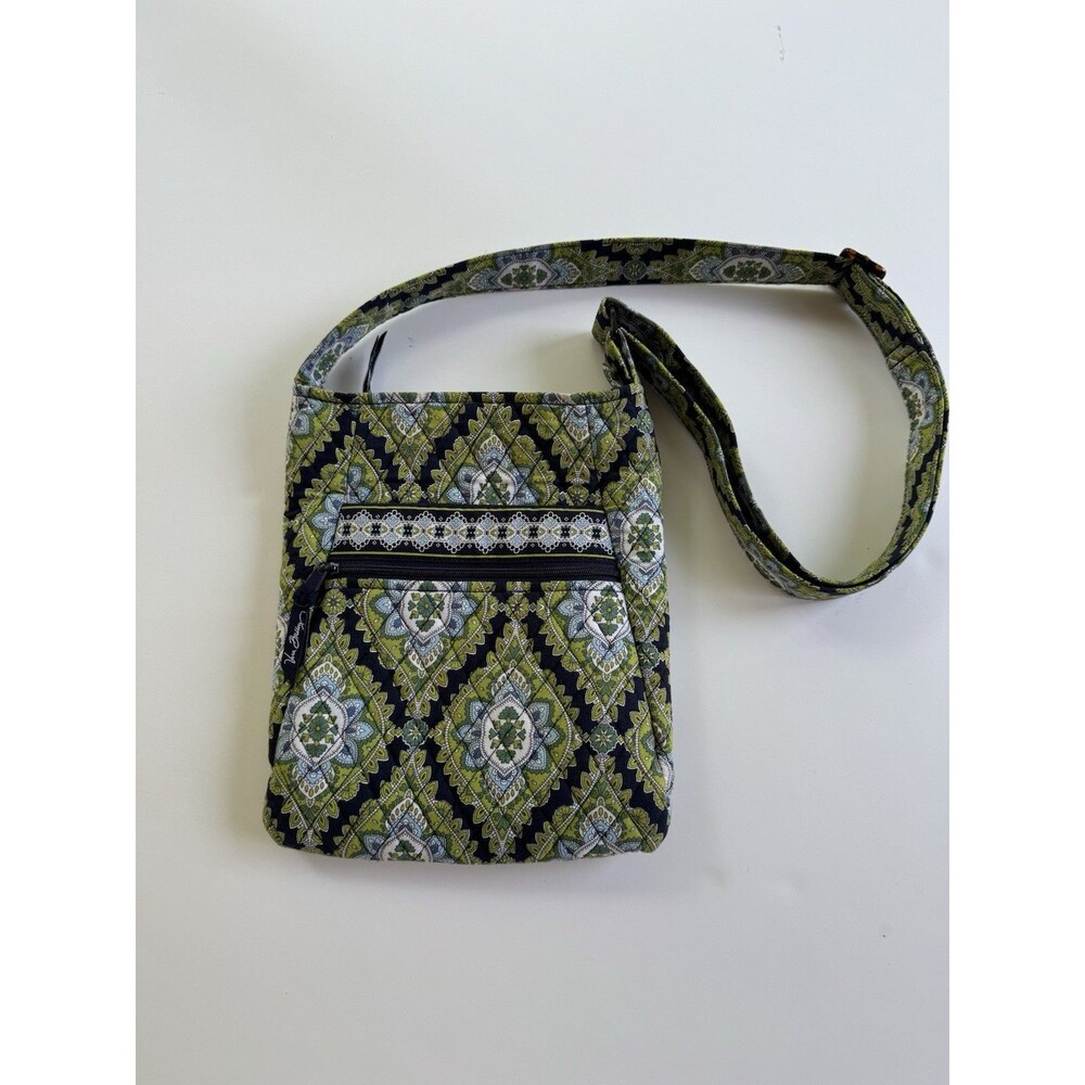 Vera Bradley Retired Cambridge Hipster Crossbody Bag Green/Blue/Navy Adjustable